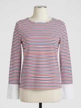NWT Deletta Nautical Knit Cuffed Sleeve S Anthropologie